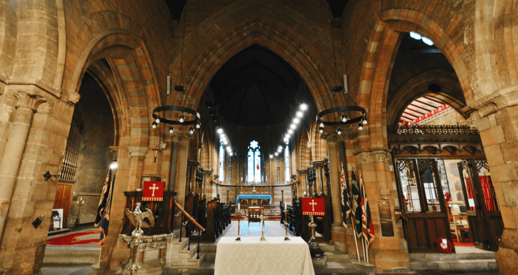 the altar area in the church of the Holy Sepulchre in Northampton