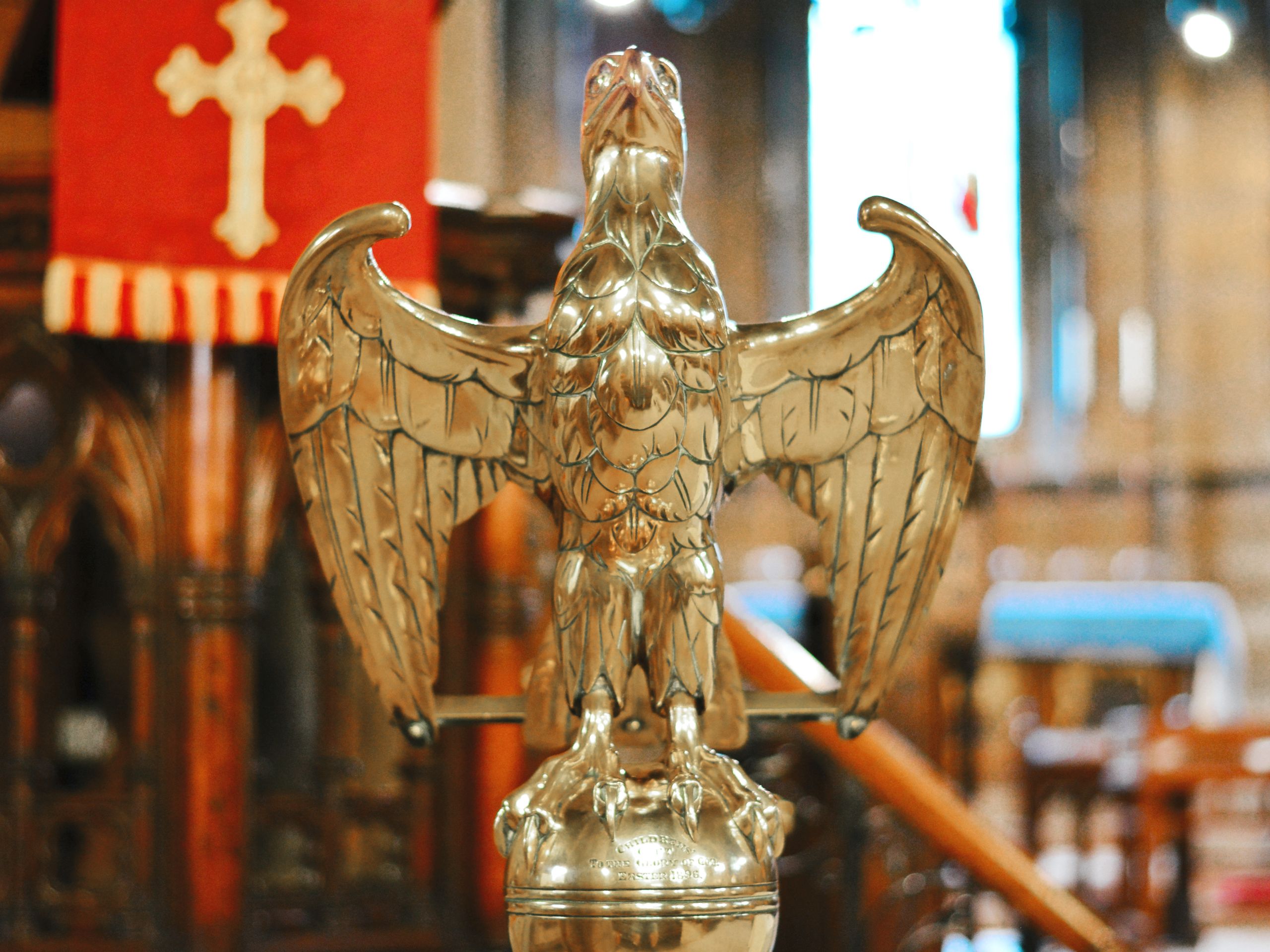 Brass Eagle at the Church Of The Holy Sepulchre Northampton